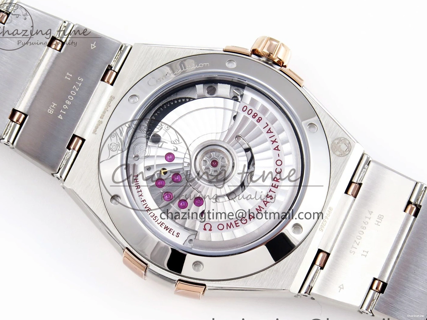 0414 Constellation 39mm SS RG ASWF 1:1 Best Edition White Diamonds Dial on SS RG Bracelet A Minimalist 7772